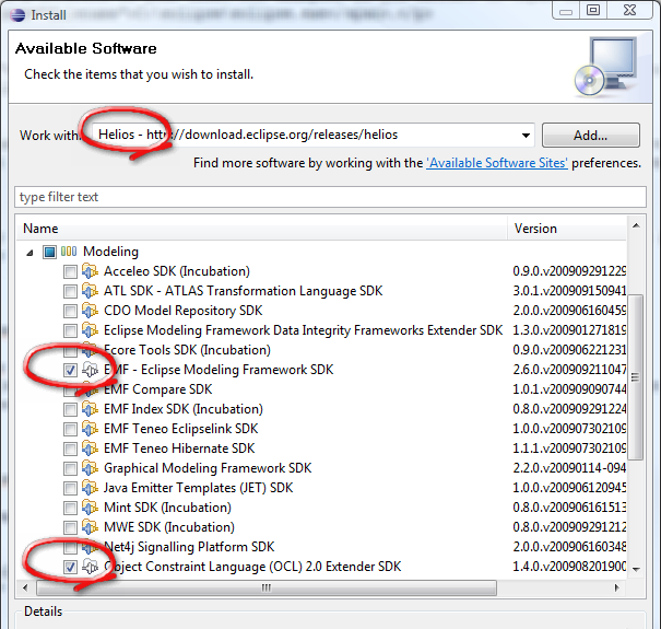 Eclipse's Install New Software dialog