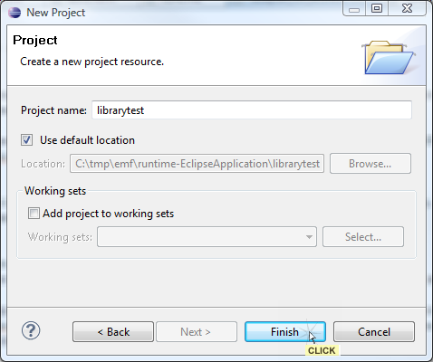 Creating new project in Eclipse